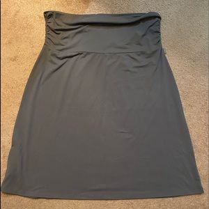 Eddie Bauer Gray Ruched Pull-on Skirt XL